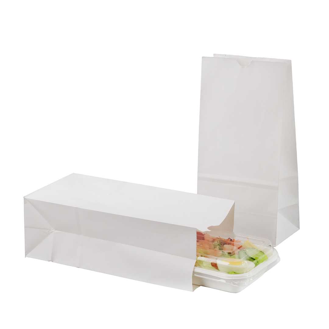 Bag Tek White Paper Bag - 8 lb - 6" x 4" x 11 3/4" - 1000 count box