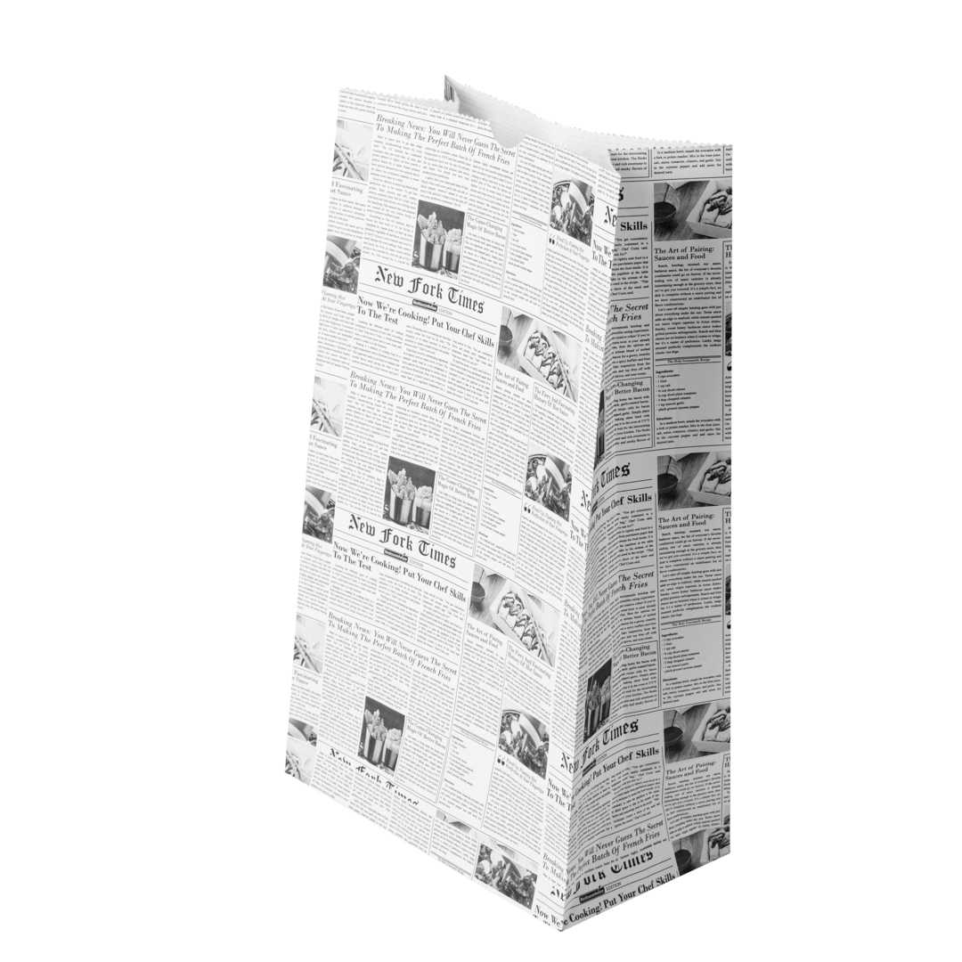 Bag Tek Newsprint Paper Bag - 12 lb - 7" x 4 1/4" x 12 1/2" - 1000 count box