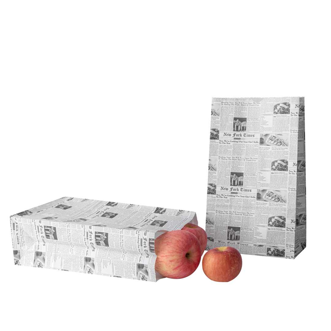 Bag Tek Newsprint Paper Bag - 12 lb - 7" x 4 1/4" x 12 1/2" - 1000 count box