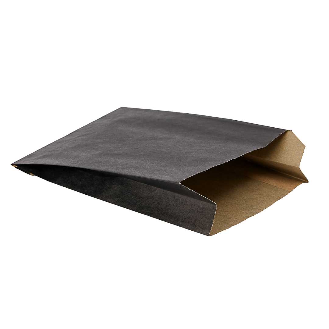 Bag Tek Black Paper French Fry / Snack Bag - 4 1/4" x 1 1/2" x 6 1/4" - 4000 count box