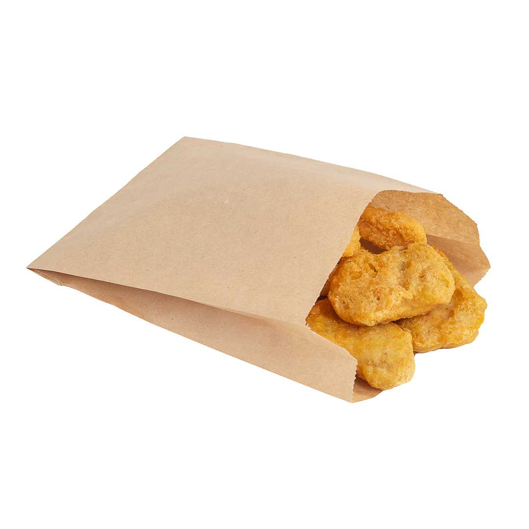 Bag Tek Kraft Paper French Fry / Snack Bag - 4 1/4" x 1 1/2" x 6 1/4" - 4000 count box