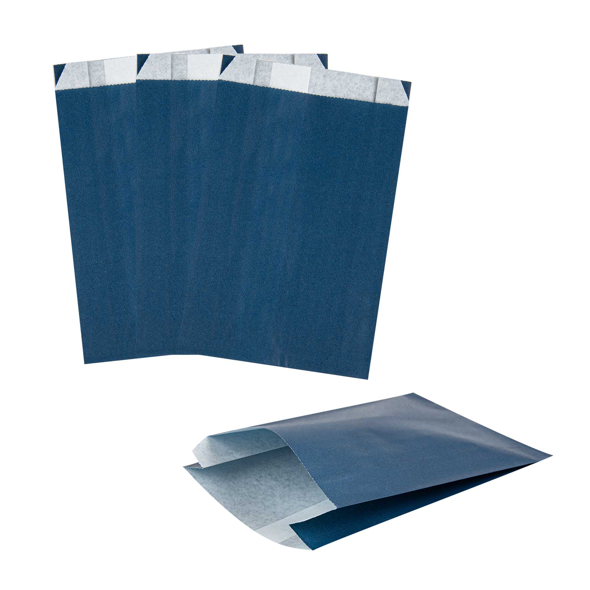 Bag Tek Midnight Blue Paper French Fry / Snack Bag - 4 1/4" x 1 1/2" x 6 1/4" - 4000 count box
