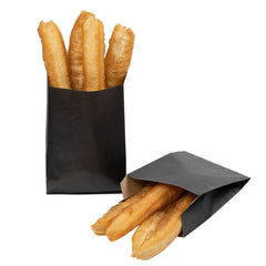 Bag Tek Black Paper French Fry / Snack Bag - 5
