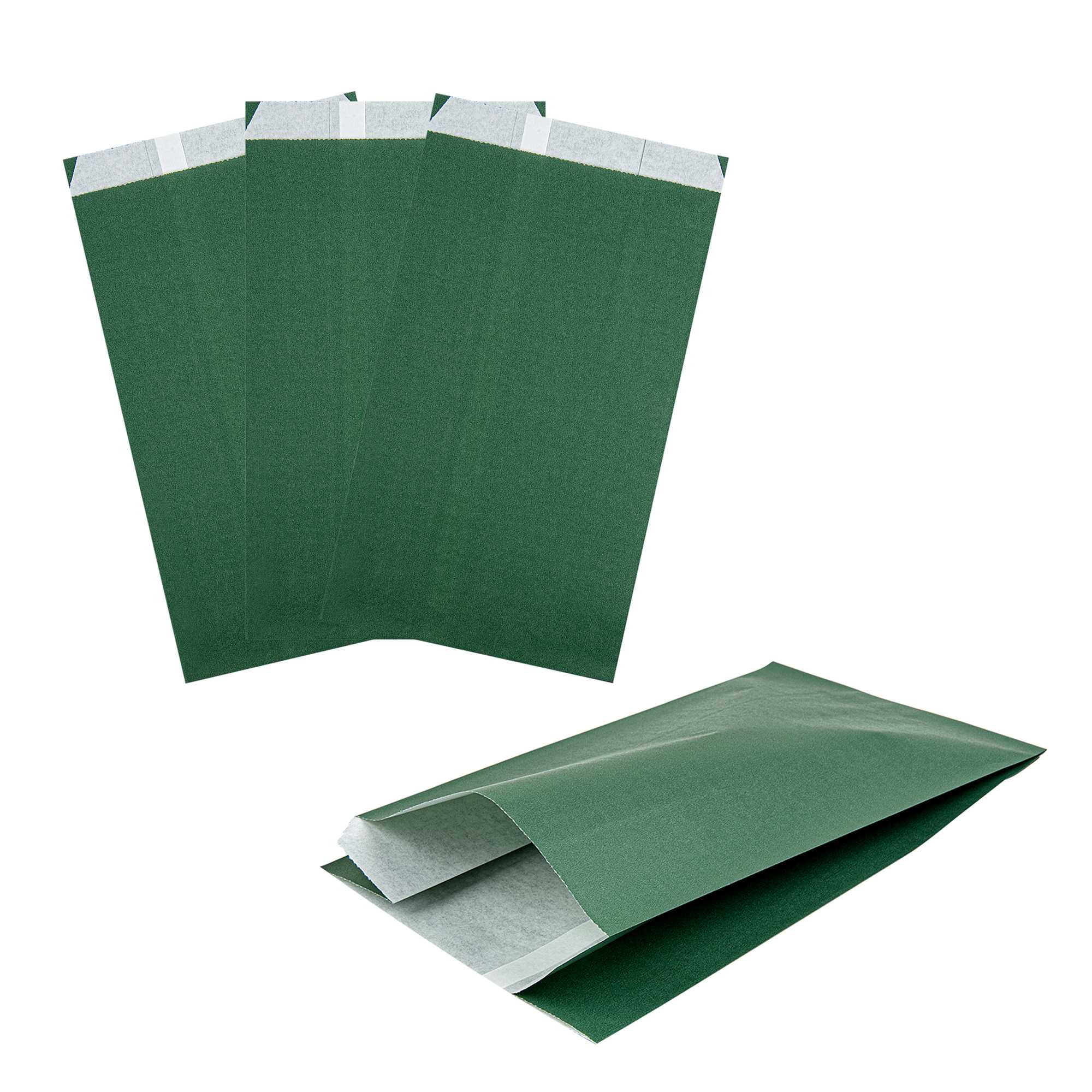 Bag Tek Forest Green Paper French Fry / Snack Bag - 5" x 3" x 8 3/4" - 4000 count box