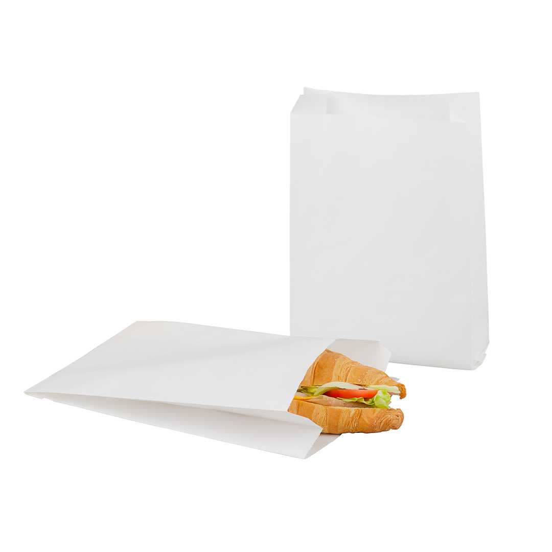 Bag Tek White Paper French Fry / Snack Bag - 7" x 3" x 11" - 2000 count box