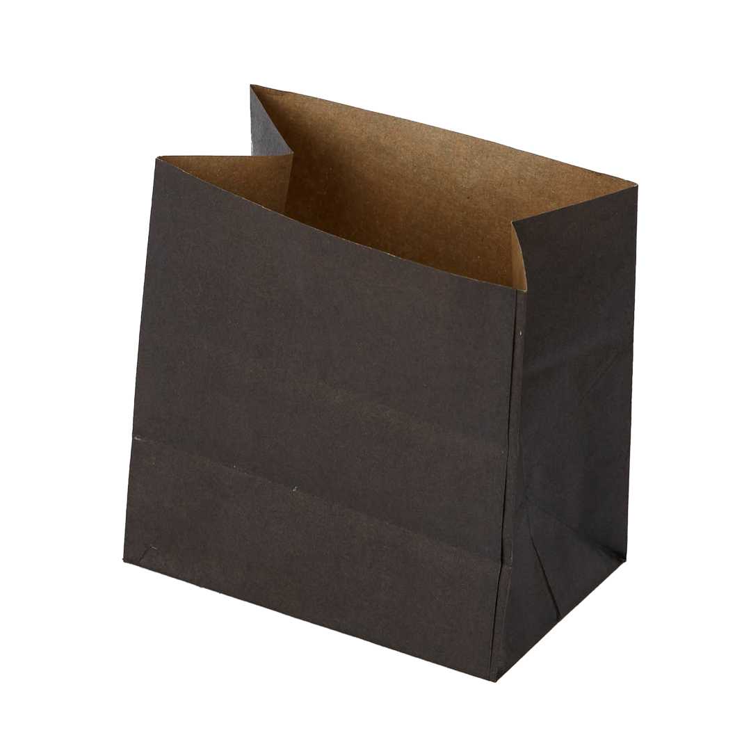 Bag Tek Black Paper Small Snack Bag - 4" x 2 1/4" x 3 3/4" - 4000 count box