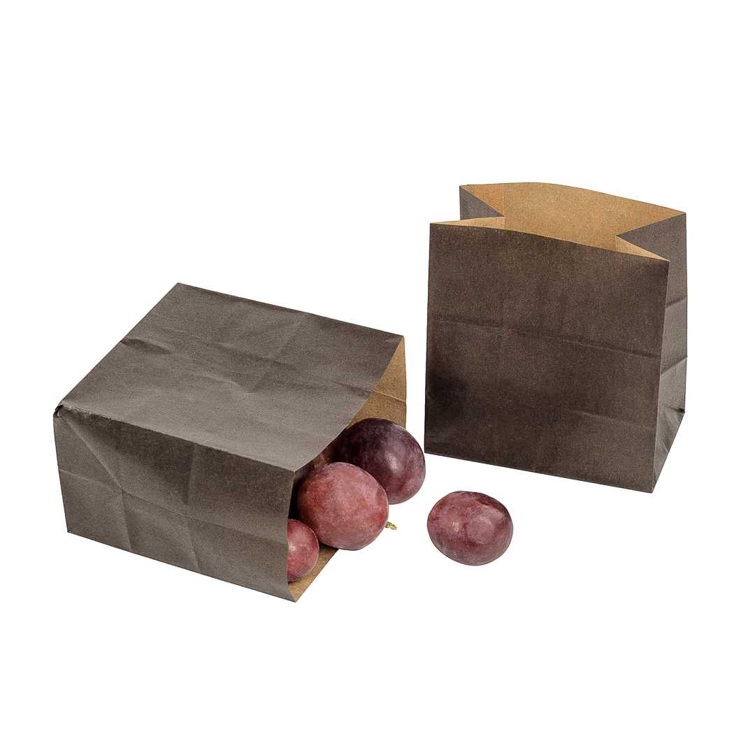 Bag Tek Black Paper Small Snack Bag - 4" x 2 1/4" x 3 3/4" - 4000 count box