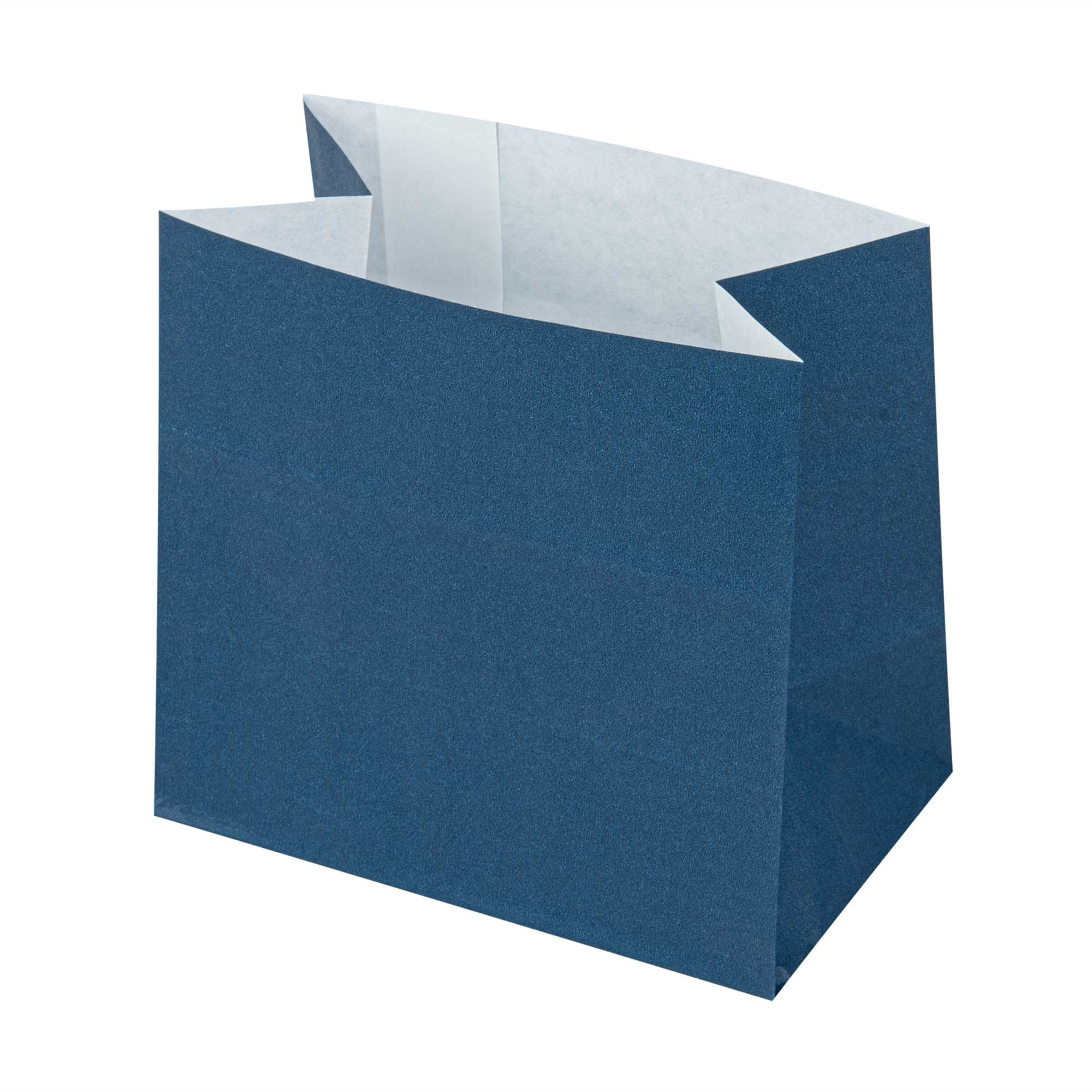 Bag Tek Midnight Blue Paper Small Snack Bag - 3 3/4" x 2 1/4" x 3 3/4" - 4000 count box