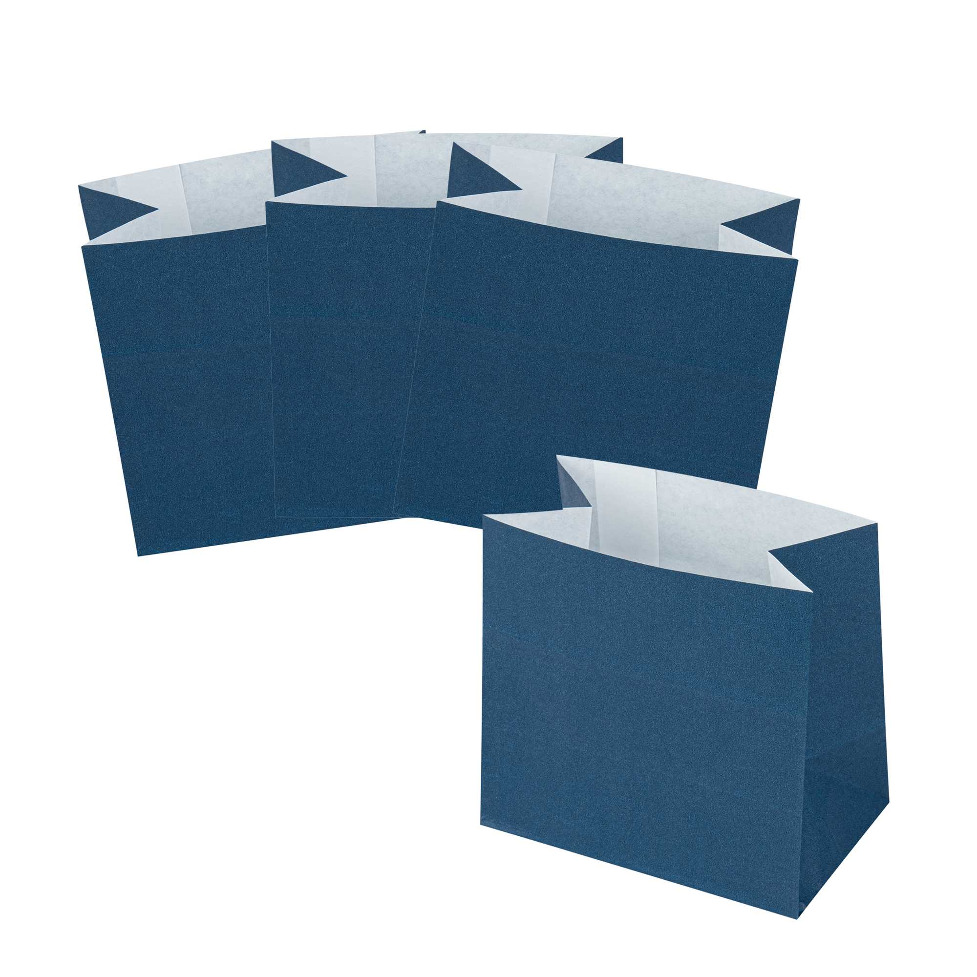 Bag Tek Midnight Blue Paper Small Snack Bag - 3 3/4" x 2 1/4" x 3 3/4" - 4000 count box