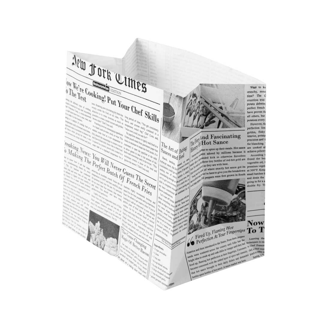 Bag Tek Newsprint Paper Small Snack Bag - 4" x 2 1/4" x 3 3/4" - 4000 count box