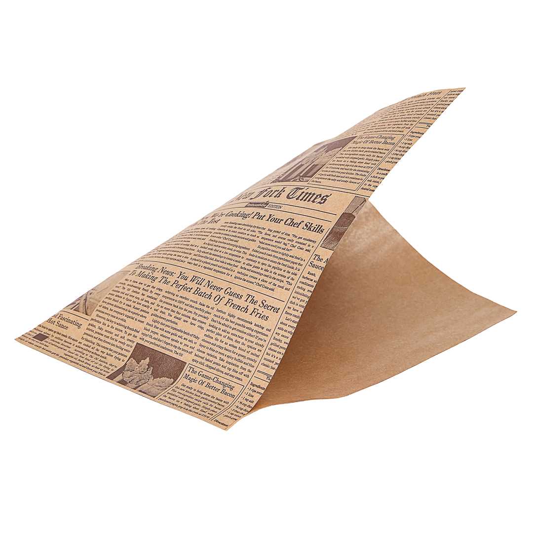 Bag Tek Newsprint Paper Small Double Open Bag - Greaseproof - 6 1/4" x 4 3/4" - 8000 count box