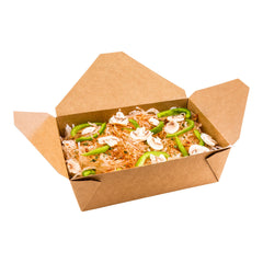Bio Tek 71 oz Rectangle Kraft Paper Microwavable #3 Bio Box Take Out Container - 8 1/2
