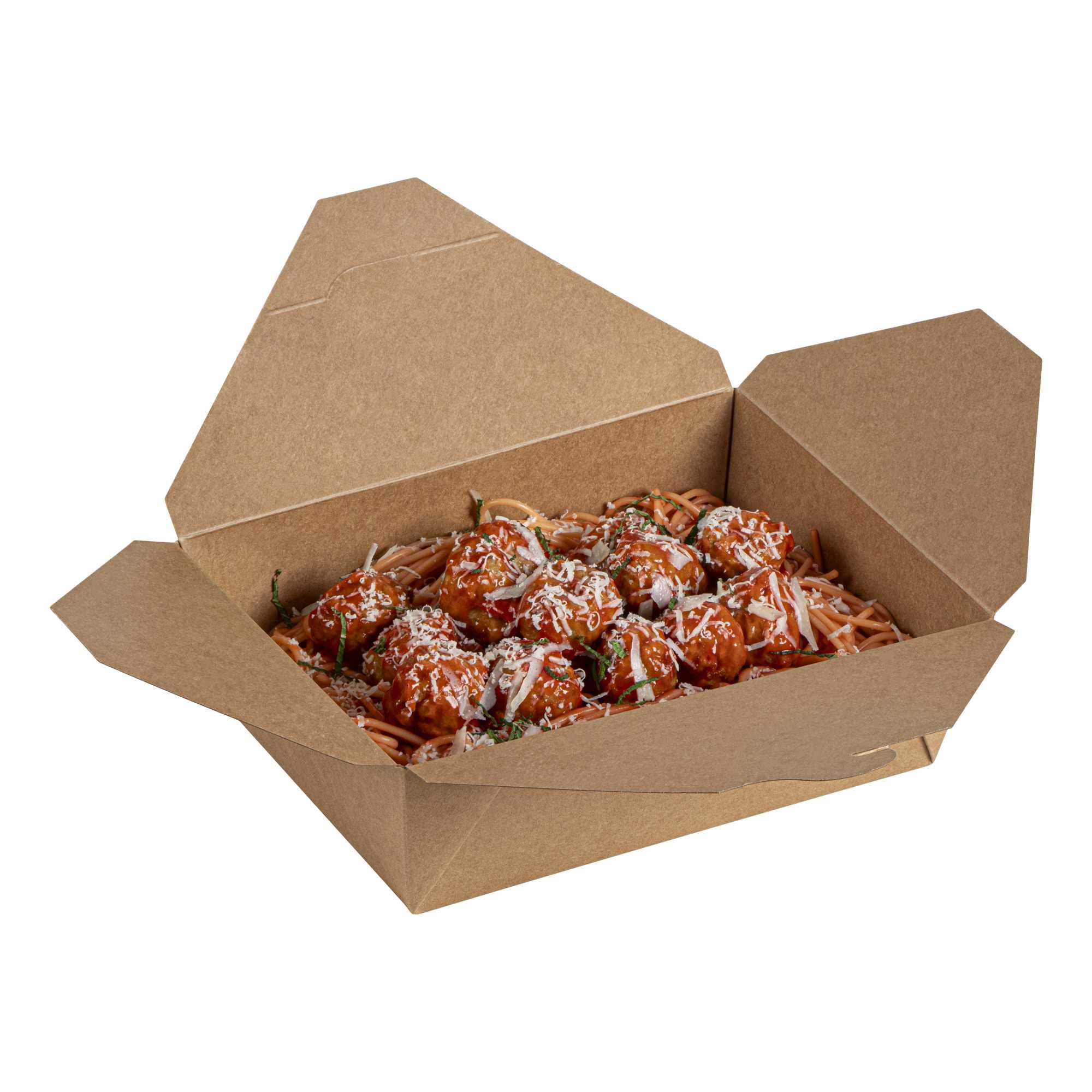 Bio Tek 71 oz Rectangle Kraft Paper Microwavable #3 Bio Box Take Out Container - 8 1/2" x 6 1/4" x 2 1/2" - 50 count box