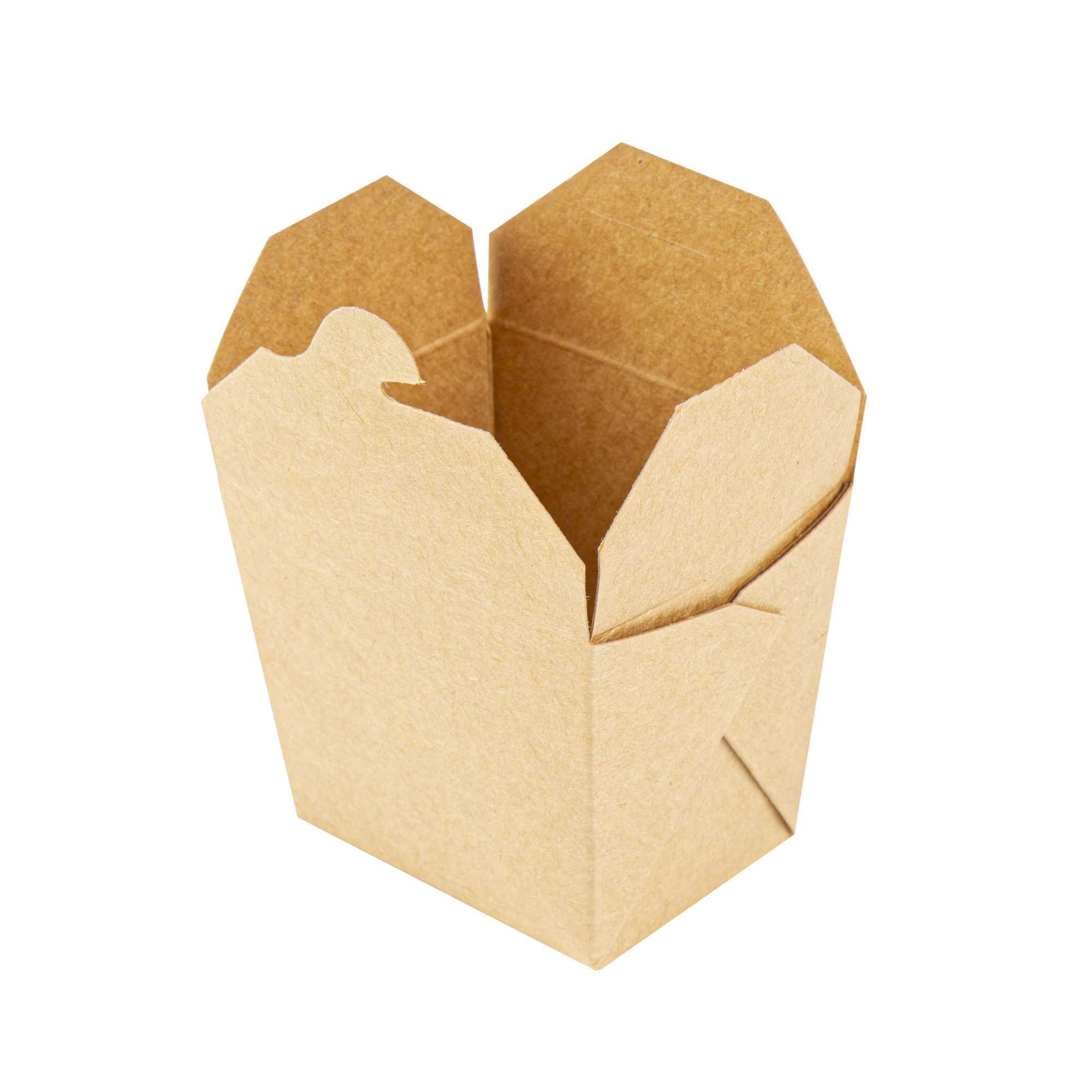 Bio Tek 8 oz Square Kraft Paper Microwavable Noodle Take Out Container - 2 3/4" x 2 1/4" x 2 1/2" - 25 count box