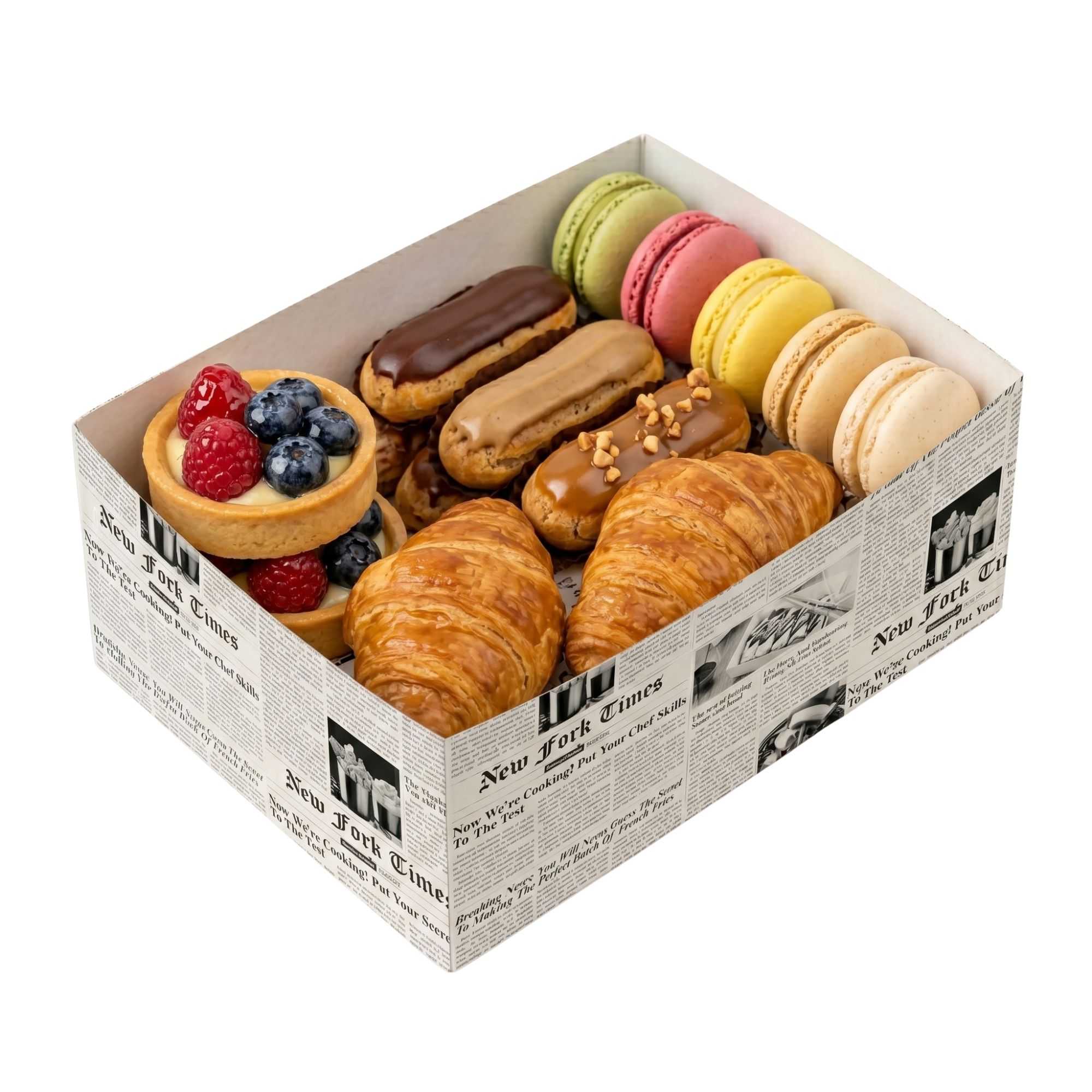 Bio Tek Rectangle Newsprint Paper Sandwich / Burger Open Tray - 8 1/2" x 6" x 3 1/2" - 100 count box