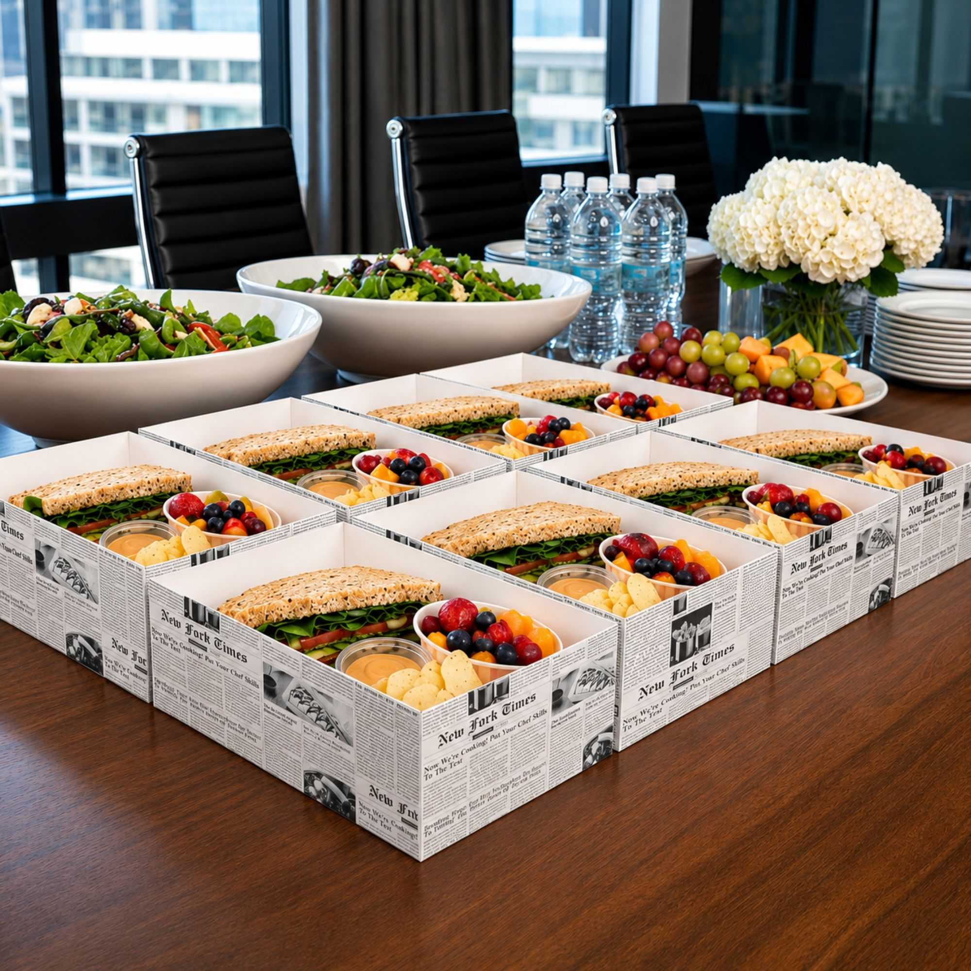 Bio Tek Rectangle Newsprint Paper Sandwich / Burger Open Tray - 8 1/2" x 6" x 3 1/2" - 100 count box