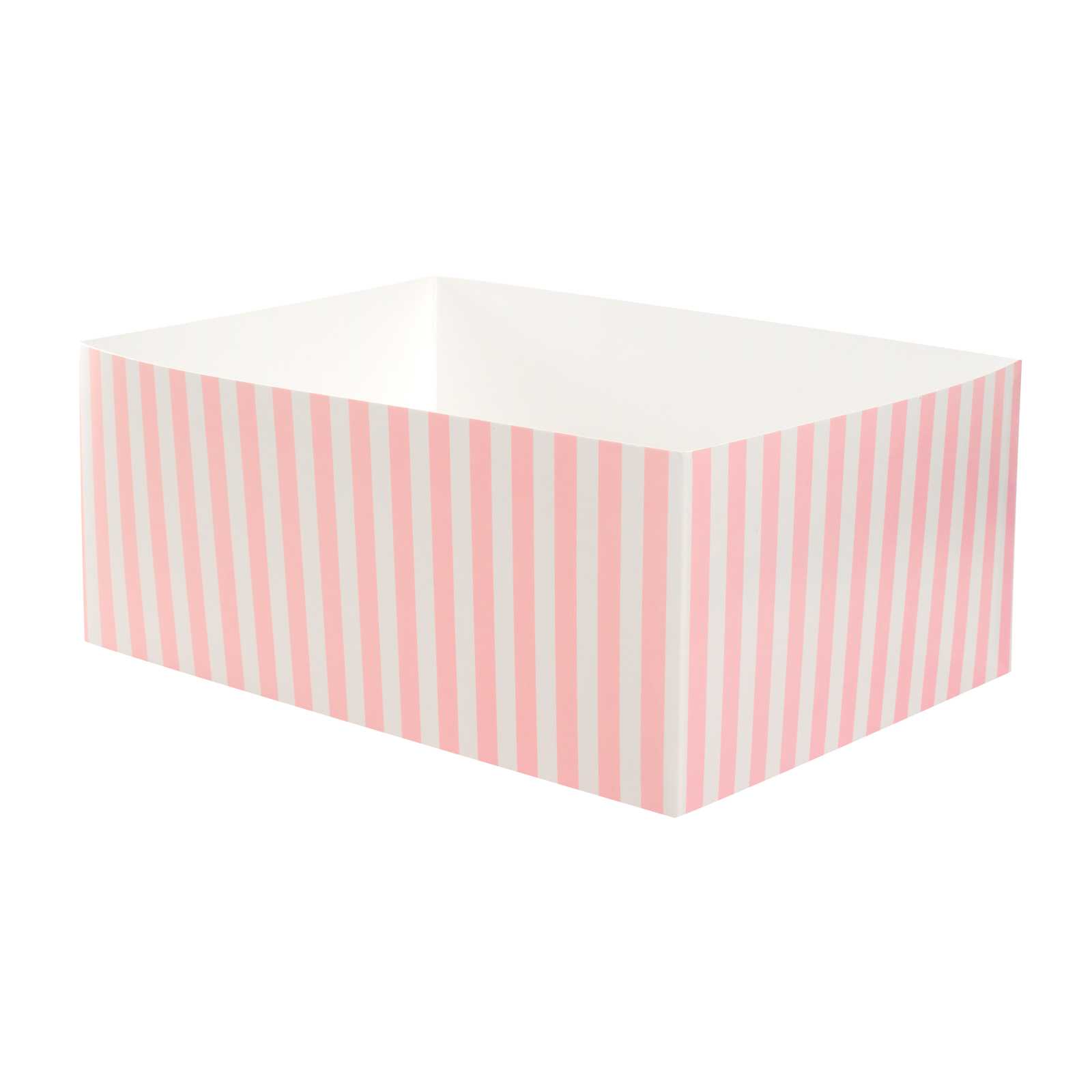 Bio Tek Rectangle Pink and White Stripe Paper Sandwich / Burger Open Tray - 8 1/2" x 6" x 3 1/2" - 400 count box