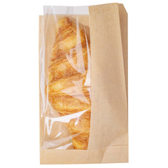 Bag Tek Kraft Paper Small Bread Bag - with Side Window - 4 3/4