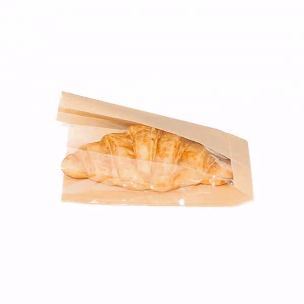 Bag Tek Kraft Paper Small Bread Bag - with Side Window - 4 3/4" x 2 3/4" x 8 1/2" - 100 count box