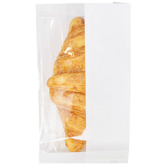 Bag Tek White Paper Small Bread Bag - with Side Window - 4 3/4