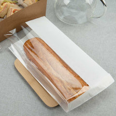 Bag Tek White Paper Small Bread Bag - with Side Window - 4 3/4