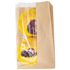 Bag Tek Kraft Paper Medium Bread Bag - with Side Window - 6