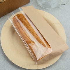 Bag Tek Kraft Paper Large Bread Bag - Side Window - 6