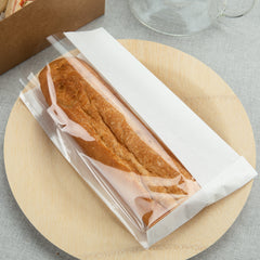 Bag Tek White Paper Large Bread Bag - Side Window - 6