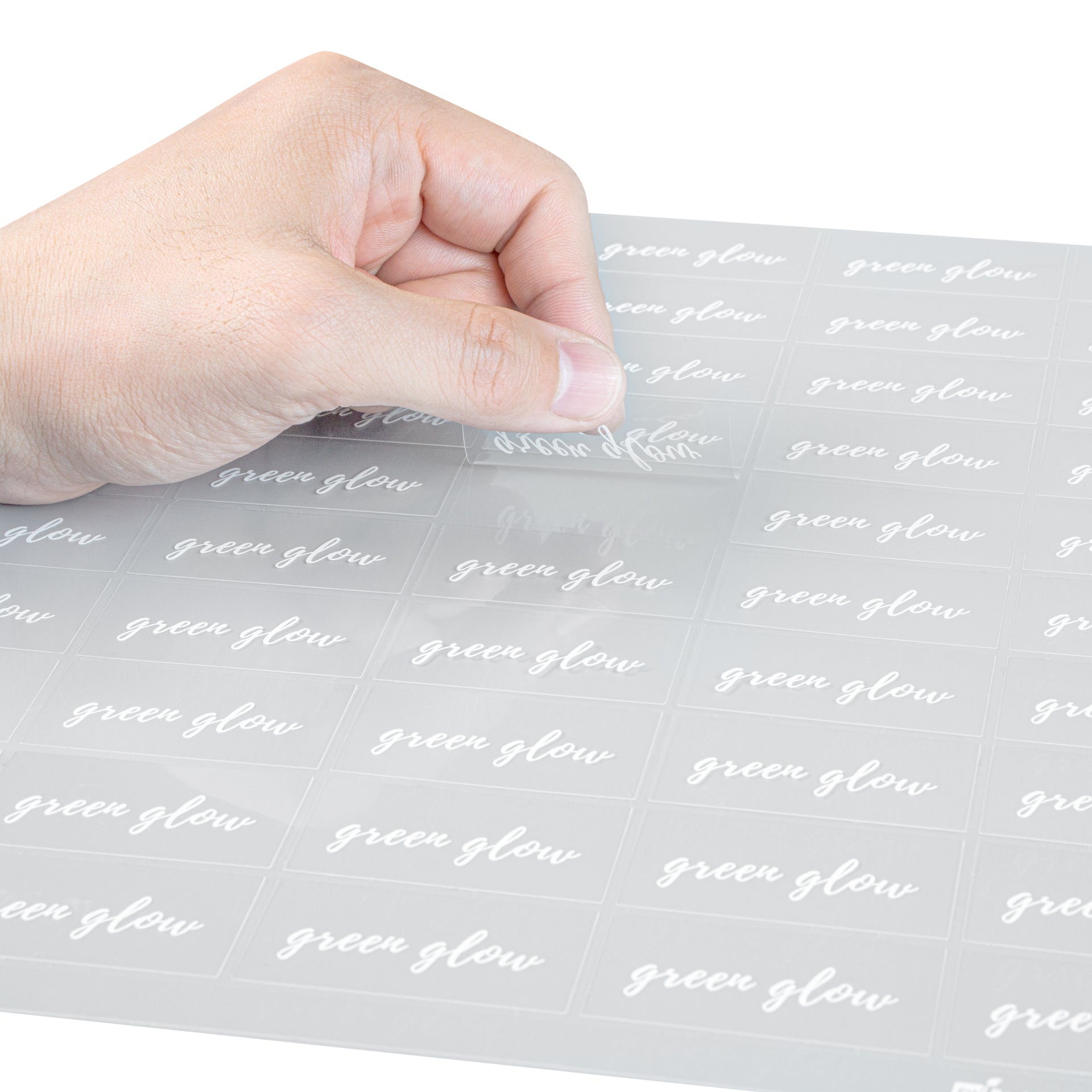 Label Tek Plastic Green Glow Label - Clear with White Font, Water ...