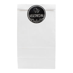Label Tek Plastic Vegetarian Label - Black with White Font, Tamper-Evident - 2