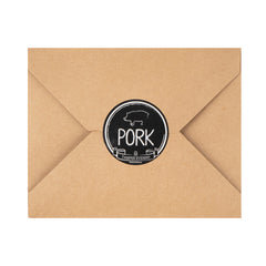 Label Tek Plastic Pork Label - Black with White Font, Tamper-Evident - 2