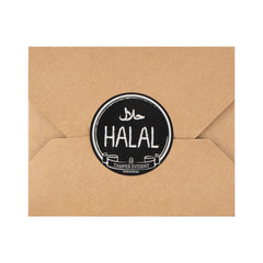 Label Tek Plastic Halal Label - Black with White Font, Tamper-Evident - 2