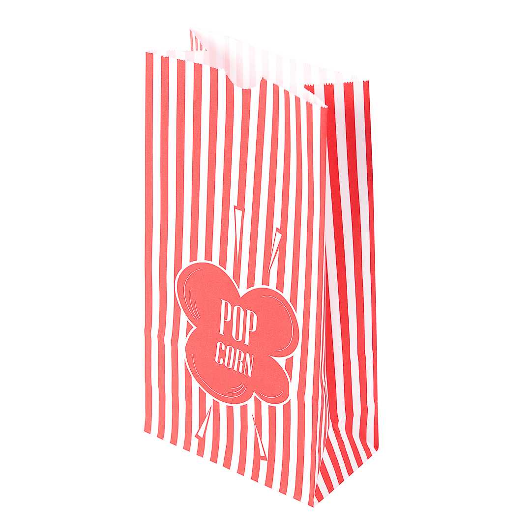 Bag Tek 2 oz Red Paper Popcorn Bag - 5 1/4" x 3" x 10" - 1400 count box