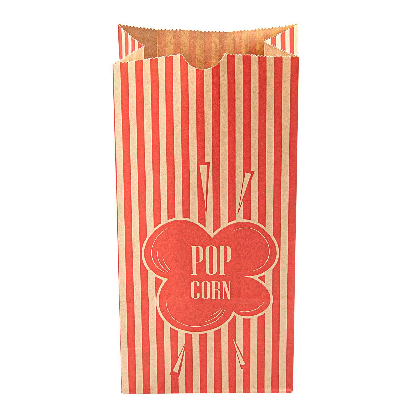 Bag Tek 1 oz Red and Kraft Paper Popcorn Bag - 4 1/4" x 2 1/4" x 9 1/2" - 2000 count box