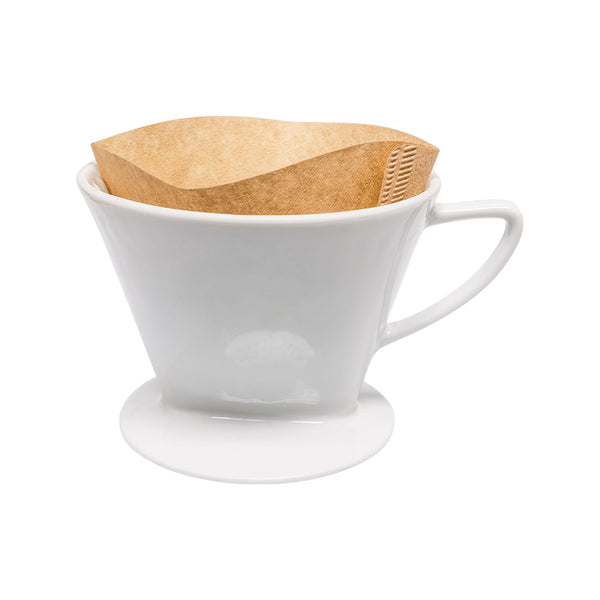 Restpresso Unbleached Paper Cone Coffee Filter - 6 1/4 Inch x 4 1/2 Inch