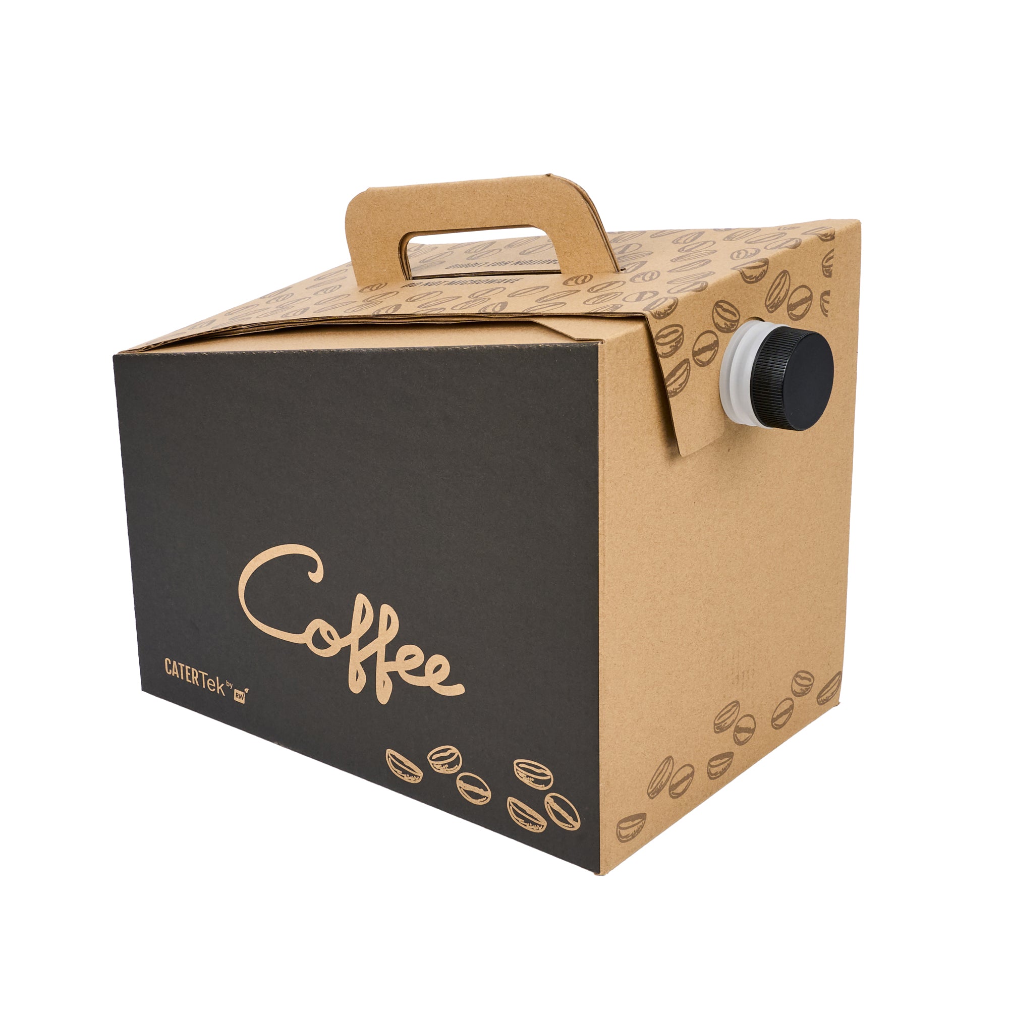 Cater Tek 160 oz Black Paper Coffee Take Out Box - 20 Cups - 10 3/4