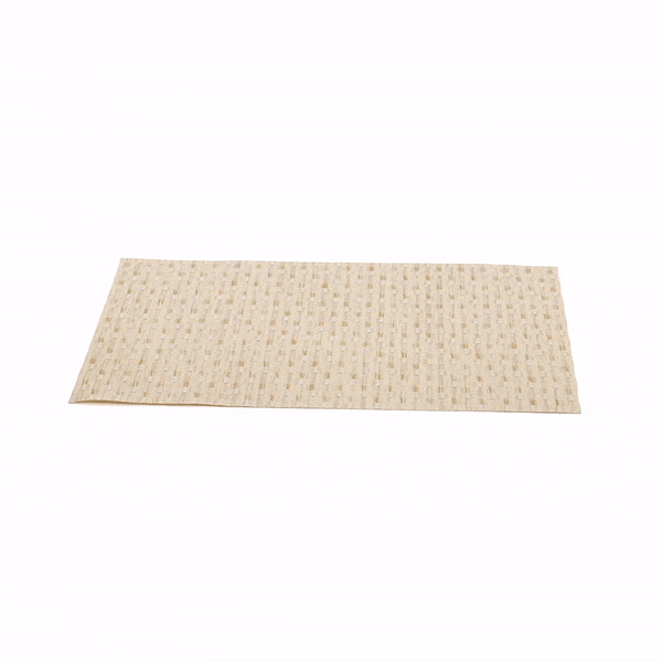 Speculo Rectangle Tan Vinyl Woven Placemat - Wave Pattern - 16" x 12" - 6 count box