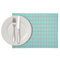 Imperial Rectangle Blue Vinyl Woven Placemat - 16
