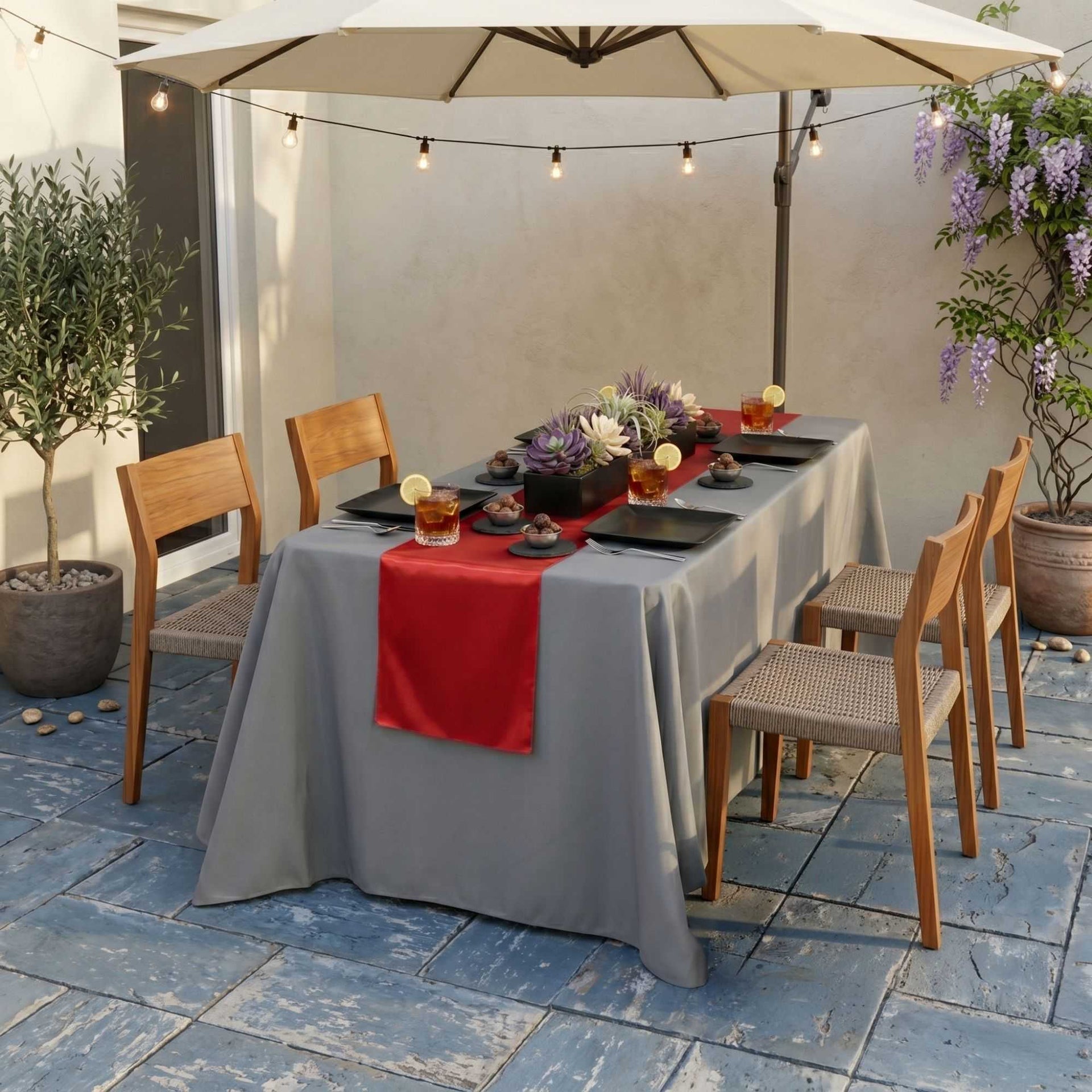 Table Tek Red Satin Table Runner - 12" x 108" - 10 count box