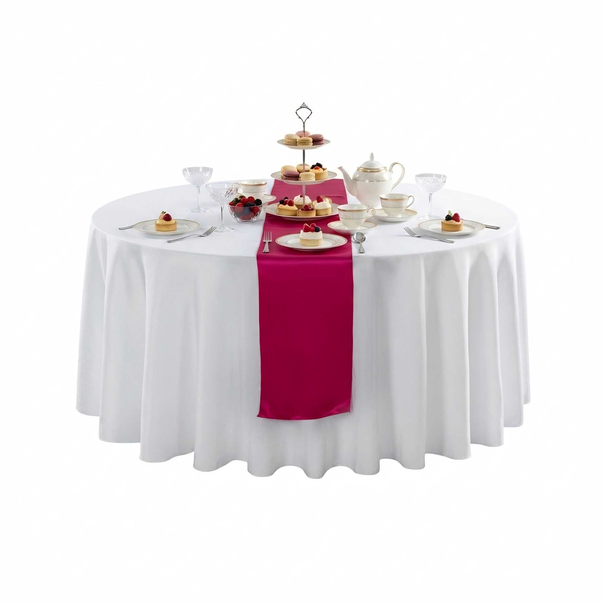 Table Tek Dark Pink Satin Table Runner - 12" x 108" - 10 count box