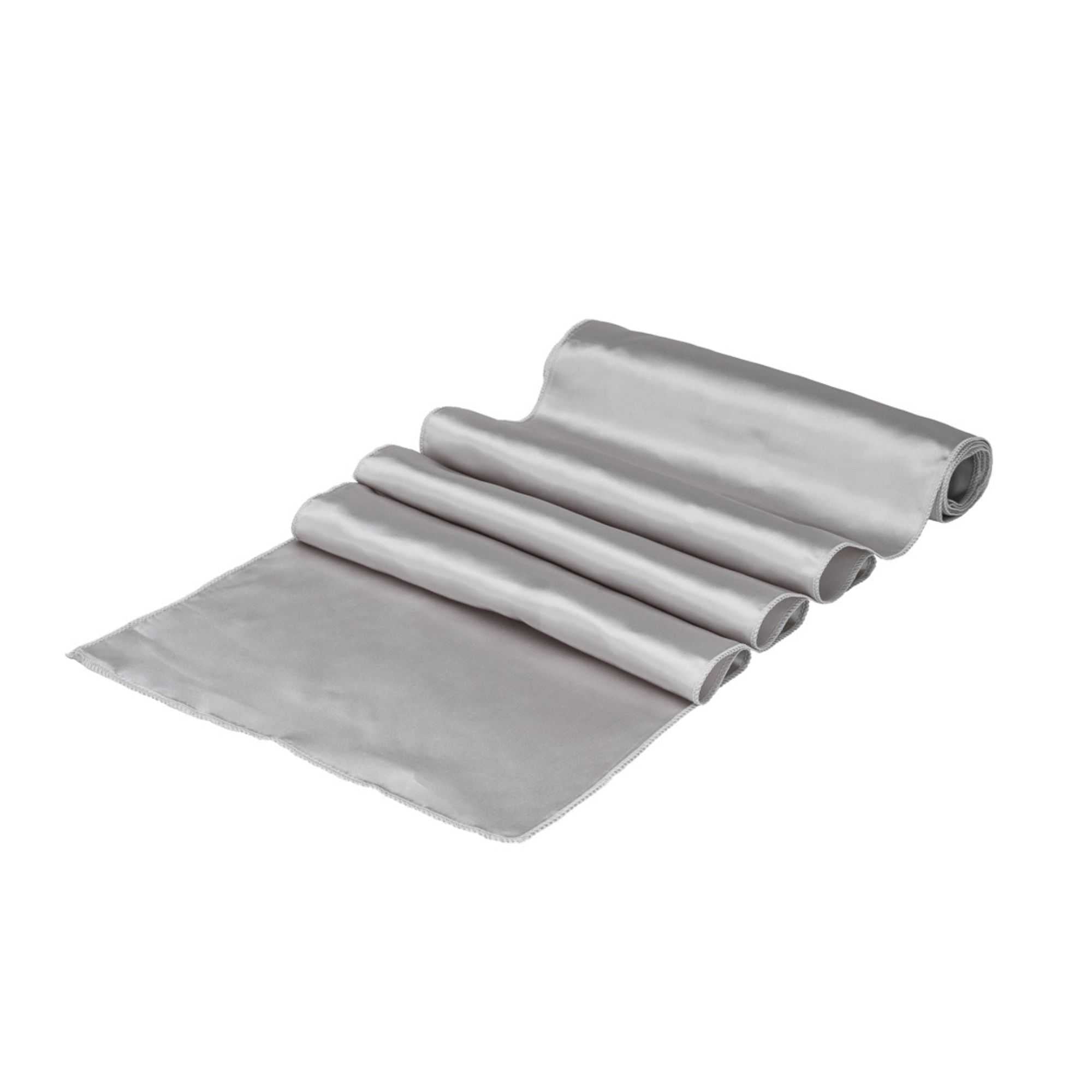 Table Tek Silver Satin Table Runner - 12" x 108" - 300 count box