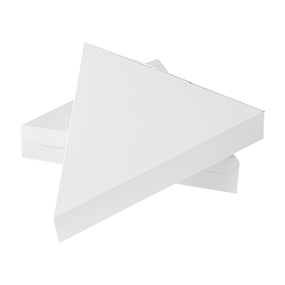 Eco Pie White Paper Pizza Slice Box - Clamshell - 9 1/4" x 10 1/4" x 1 3/4" - 100 count box