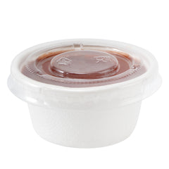 Pulp Tek Round Clear Plastic Lid - Fits 2 oz Take Out Portion Cup - 2000 count box