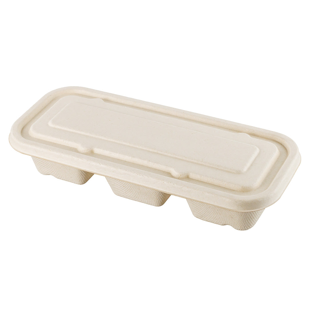 Pulp Tek Rectangle Natural Sugarcane / Bagasse Lid - Fits Catering ...