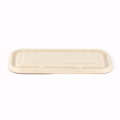 Pulp Tek Rectangle Natural Sugarcane / Bagasse Lid - Fits Catering Container - 100 count box