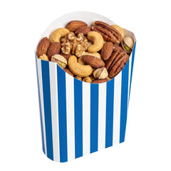 Bio Tek 2 oz Blue and White Stripe Paper Fry Cup / Snack Container - 4