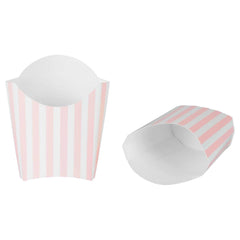 Bio Tek 2 oz Pink and White Stripe Paper Fry Cup / Snack Container - 4