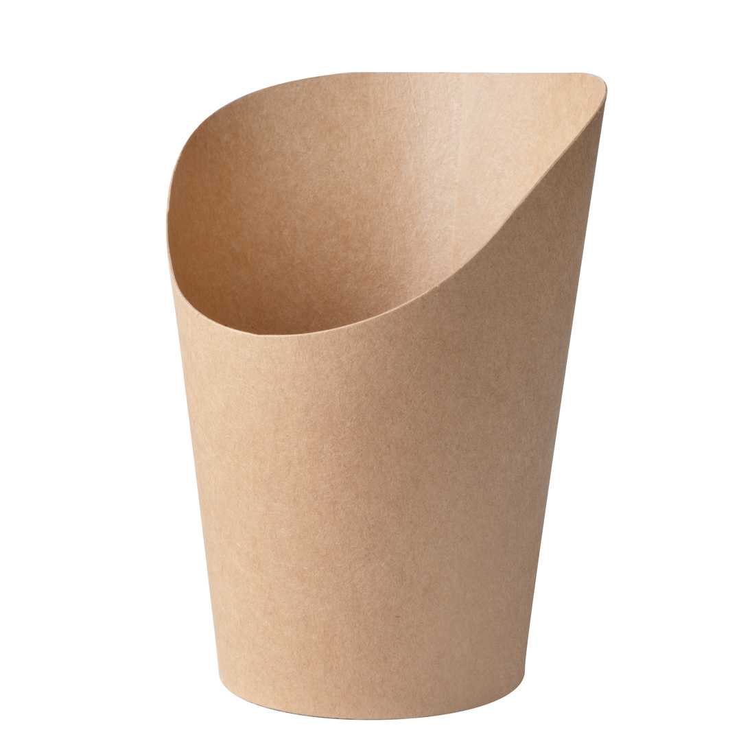 Bio Tek 12 oz Round Kraft Paper Incline Cup - 3 1/2" x 3 1/2" x 4 3/4" - 500 count box