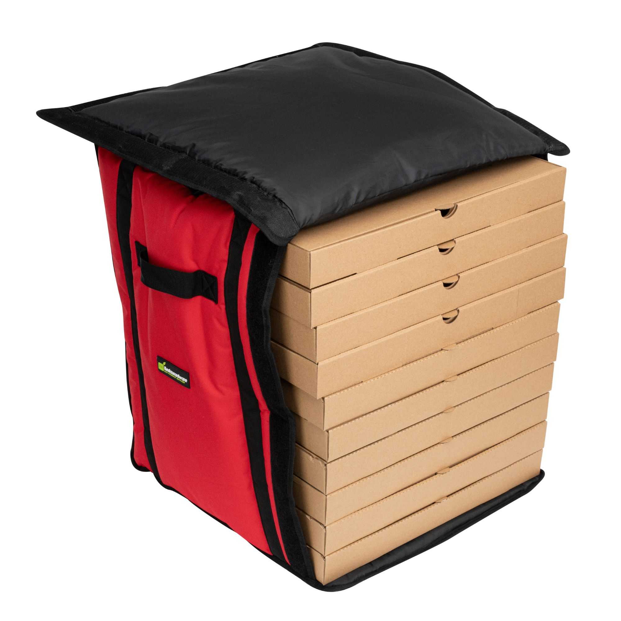 Delivery Tek Red Pizza Bag - Holds 10-18", Insulated - 19" x 19" x 23" - 1 count box