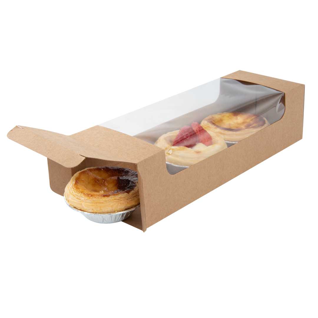Pastery Window Pastry Tek Kraft Paper Pastry / Cake Box - with Window - 9 3/4